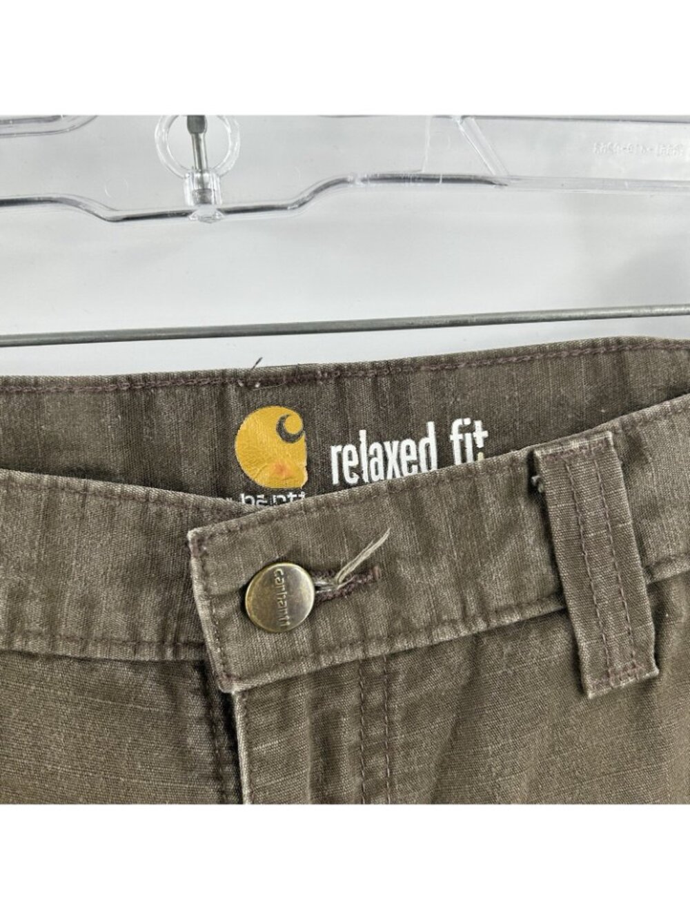 Carhartt B342 DFE Mens 32x32 Ripstop Double Front Knee Utility Cargo Pants Brown - Picture 13 of 16
